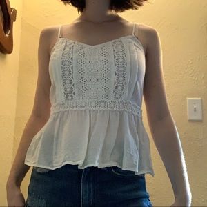 white peplum tank